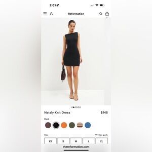 Reformation Nataly Dress in Black
